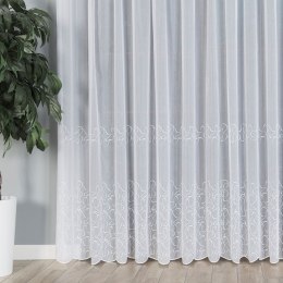 Firanka haftowana ze wzorem pasowym, wysokość 250cm, kolor 001 biały z błyszczącą nitką 034443/000/001/000250/1
