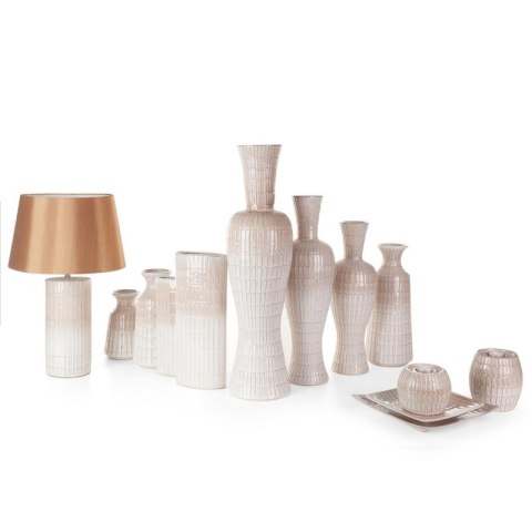 ŚWIECZNIK DEKORACYJNY EDNA (01) (FI) 13X11 CM KREMOWY