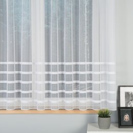 Firanka fantazyjna ze wzorem pasowym z ołowianką, wysokość 160cm, kolor 001 biały 000383/OLO/001/000160/1