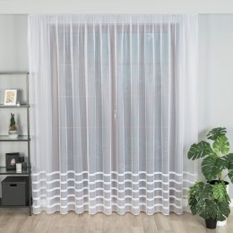 Firanka fantazyjna ze wzorem pasowym z ołowianką, wysokość 250cm, kolor 001 biały 000383/OLO/001/000250/1