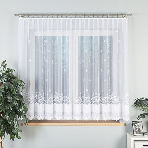 Firanka żakardowa na metry 023419 wysokość 160 cm kolor biały