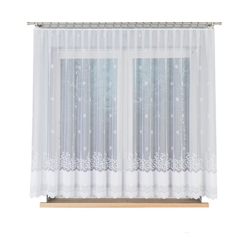 Firanka żakardowa na metry 023419 wysokość 160 cm kolor biały