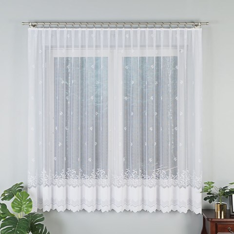 Firanka żakardowa na metry 023419 wysokość 180 cm kolor biały