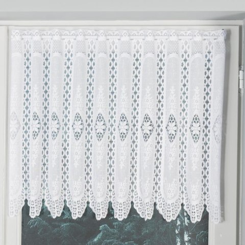 Zazdrostka żakardowa na metry 107806 wysokość 90 cm kolor biały