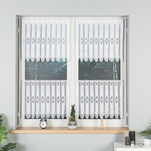 Zazdrostka żakardowa na metry 107806 wysokość 90 cm kolor biały