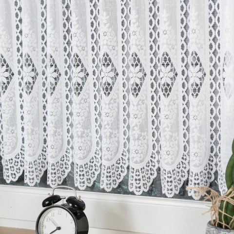 Zazdrostka żakardowa na metry 107806 wysokość 90 cm kolor biały