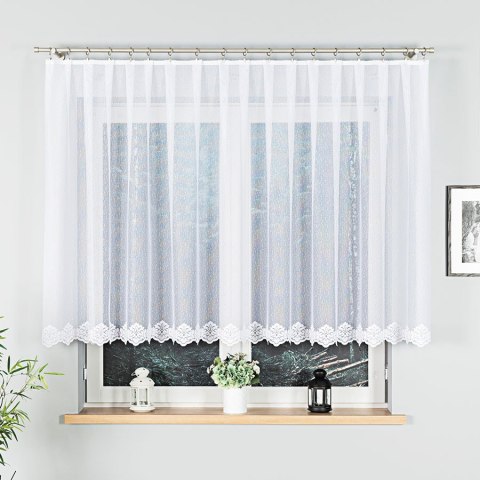 Firanka żakardowa na metry 023405 wysokość 130 cm kolor biały