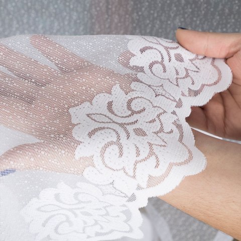 Firanka żakardowa na metry 023405 wysokość 130 cm kolor biały