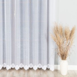 Firanka żakardowa ze wzorem na samym dole, wysokość 250cm, kolor 001 biały 023405/000/001/000250/1