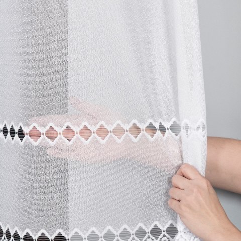Firanka żakardowa na metry 018669 wysokość 250 cm kolor biały