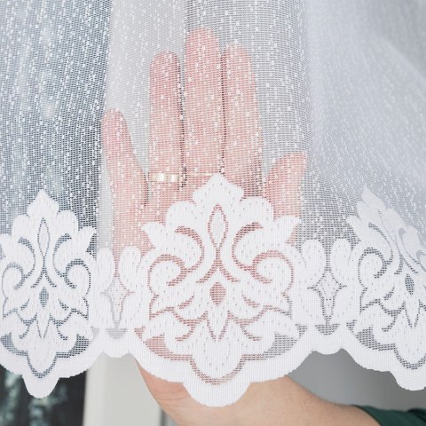 Firanka żakardowa na metry 023405 wysokość 110 cm kolor biały