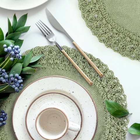 PODKŁADKA BOHO 11 (FI) 38 CM SZARY