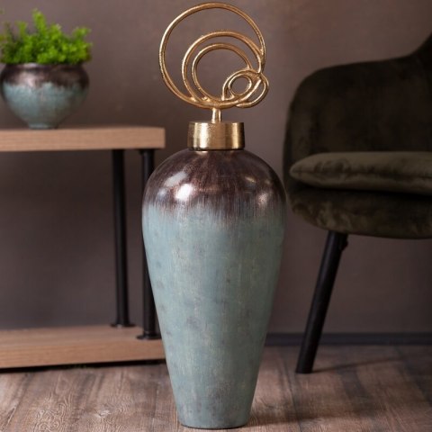 SZKLANA FIGURKA DEKORACYJNA ABRIL (02) (FI) 25 X75 CM TURKUSOWY