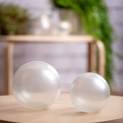 SZKLANA KULA DEKORACYJNA GABI (01) 14X14X14 CM BIAŁY