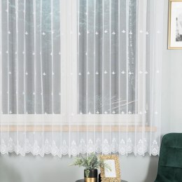 Firanka haftowana z wzorem po całości, wysokość 180cm, kolor 001 biały 024489/020/001/000180/1