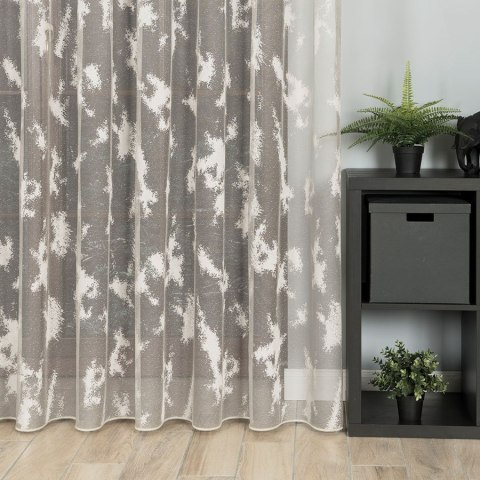 Firanka żakardowa ze wzorem po całości z ołowianką, wysokość 250cm, kolor 023 szary 022601/OLO/023/000250/1
