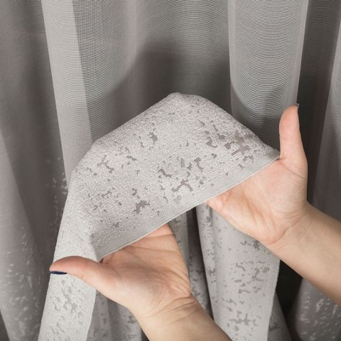 Firanka żakardowa ze wzorem po całości, wysokość 280cm, kolor 023 szary 057639/000/023/000280/1