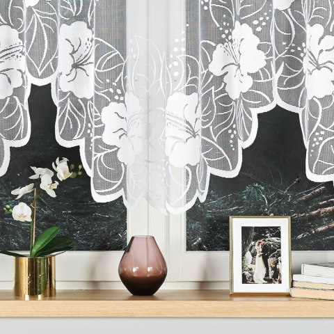 Firanka gotowa żakardowa GRACJANA rozmiar 160x400 cm kolor biały