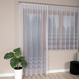 KALINA Firanka żakardowa gotowa, szerokość 200 x wysokość 250cm, kolor 003 biały ze srebrnym lurexem 000382/FBP/003/200250/1