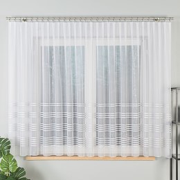 KALINA Firanka żakardowa gotowa, szerokość 400 x wysokość 160cm, kolor 003 biały ze srebrnym lurexem 000382/FBP/003/400160/1