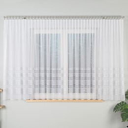 KALINA Firanka żakardowa gotowa, szerokość 550 x wysokość 160cm, kolor 003 biały ze srebrnym lurexem 000382/FBP/003/550160/1