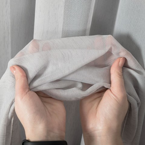 Firanka fantazyjna z ołowianką, wysokość 300cm, kolor 023 szary 318331/OLO/023/000300/1