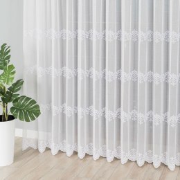 Firanka haftowana ze wzorem pasowym, wysokość 250cm, kolor biały 001 725690/000/001/250000/1