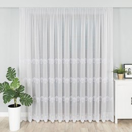 Firanka haftowana ze wzorem pasowym, wysokość 250cm, kolor biały 001 725690/000/001/250000/1
