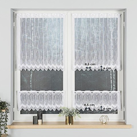 Zazdrostka żakardowa na metry 000146 wysokość 80 cm kolor biały