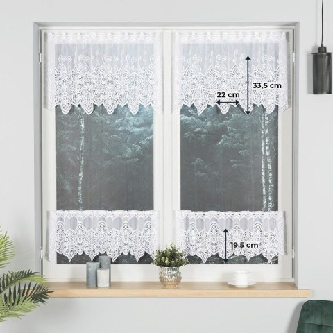 Zazdrostka żakardowa na metry 018495 wysokość 30 cm kolor biały