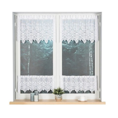 Zazdrostka żakardowa na metry 018495 wysokość 30 cm kolor biały