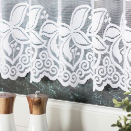 Zazdrostka żakardowa ze wzorem pasowym, wysokość 50cm, kolor 001 biały 018227/000/001/000050/1