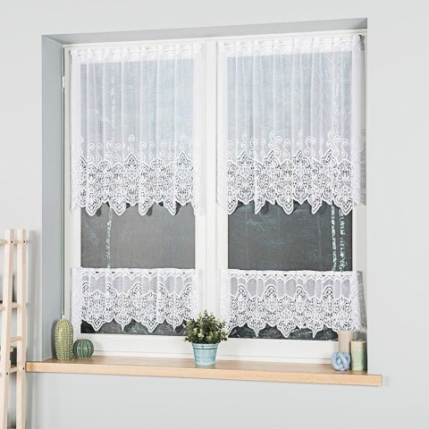 Zazdrostka żakardowa na metry 018495 wysokość 80 cm kolor biały