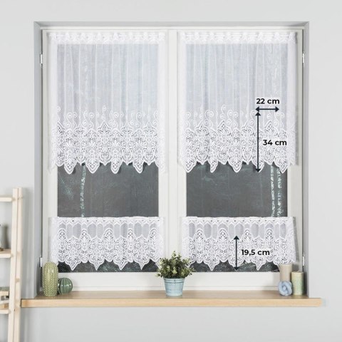 Zazdrostka żakardowa na metry 018495 wysokość 80 cm kolor biały