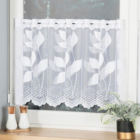 Zazdrostka żakardowa na metry 023083 wysokość 50 cm kolor biały