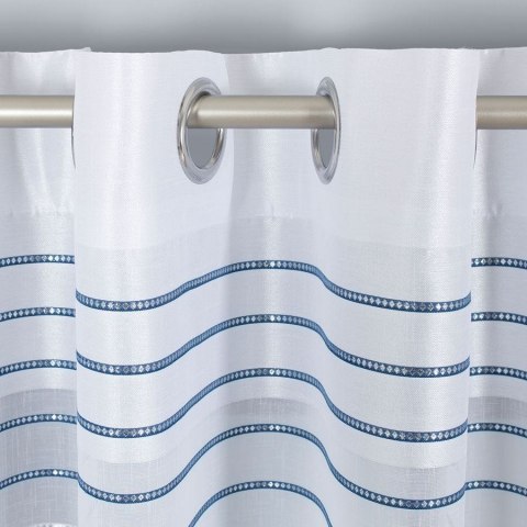 Tkanina dekoracyjna, granatowe pasy po całości 433000/000/001/150000/1