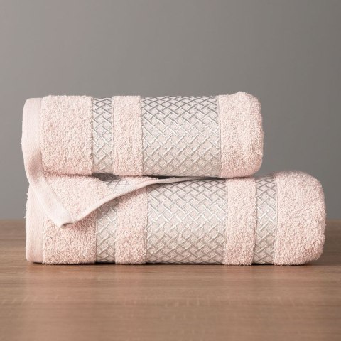 LIONEL Ręcznik, 50x90cm, kolor 119 pudrowy ze srebrną bordiurą LIONEL/RB0/119/050090/1