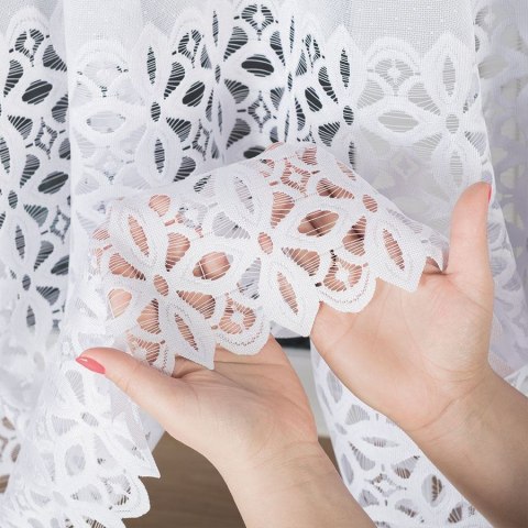 Firanka żakardowa na metry 018869 wysokość 160 cm kolor biały