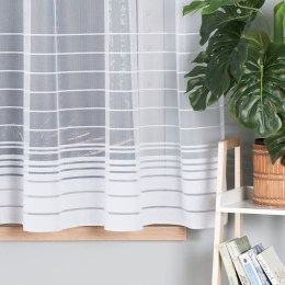 Firanka żakardowa ze wzorem pasowym z ołowianką, wysokość 160cm, kolor 001 biały 000280/000/001/000160/1