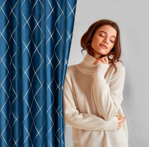 Zasłona gotowa MARGO 140x250 cm kolor granatowy