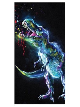 Ręcznik bawełniany 70x140 T-rex dinosaur neon