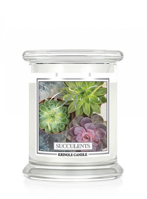Kringle Candle - Succulents - średni, klasyczny słoik (411g) z 2 knotami