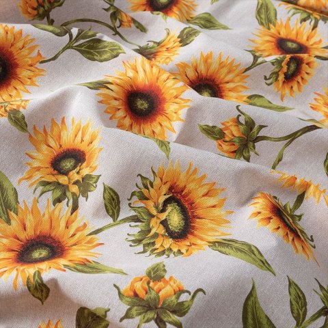 SŁONECZNIKI Tkanina dekoracyjna, 140cm, kolor 001 TZ7030/075/001/140000/1