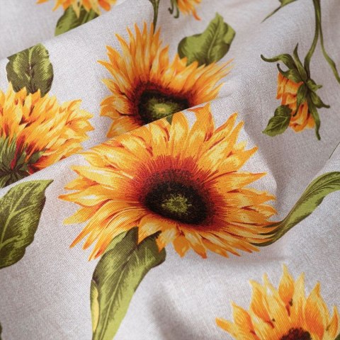 SŁONECZNIKI Tkanina dekoracyjna, 140cm, kolor 001 TZ7030/075/001/140000/1