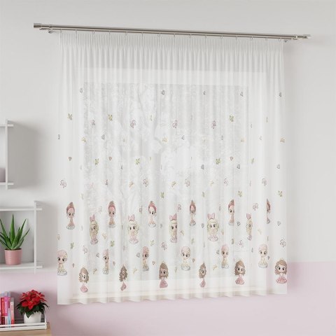 PRINCESS Firanka z ołowianką WOAL, wysokość 157cm, kolor 001 różowy D00086/WOP/001/000157/1