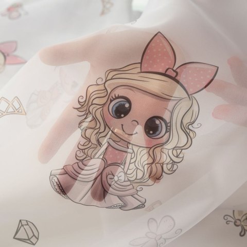 PRINCESS Firanka z ołowianką WOAL, wysokość 157cm, kolor 001 różowy D00086/WOP/001/000157/1