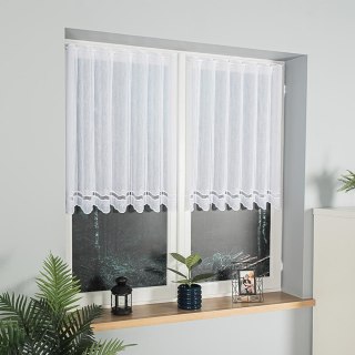 Zazdrostka haftowana panelowa ze wzorem na samym dole, wysokość 90cm, kolor 001 biały 044716/000/001/000090/1