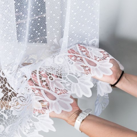 Firanka żakardowa gotowa DEMETRIA 80x250 cm kolor biały