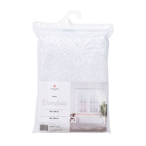 Firanka żakardowa gotowa DEMETRIA 80x250 cm kolor biały