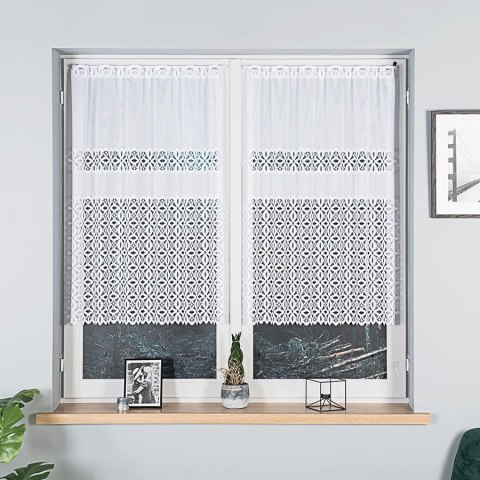 Firanka żakardowa na metry 018869 wysokość 110 cm kolor biały